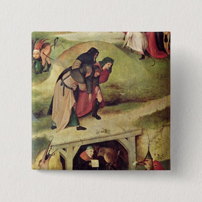 Bóton Quadrado 5.08cm Tentação de St Anthony (Frente)