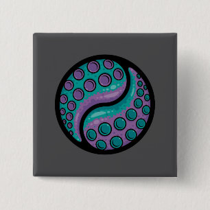 Bóton Quadrado 5.08cm Tentacle Yin Yang