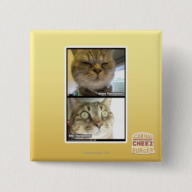 Bóton Quadrado 5.08cm Termômetro (Frente)