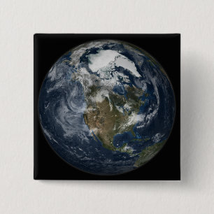 Bóton Quadrado 5.08cm Terra completa que mostra America do Norte 5