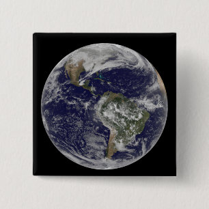 Bóton Quadrado 5.08cm Terra completa que mostra America do Norte e Amer