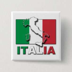 Bóton Quadrado 5.08cm Terra da bandeira de Italia
