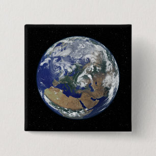 Bóton Quadrado 5.08cm Terra inteiramente iluminada centrada em Europa