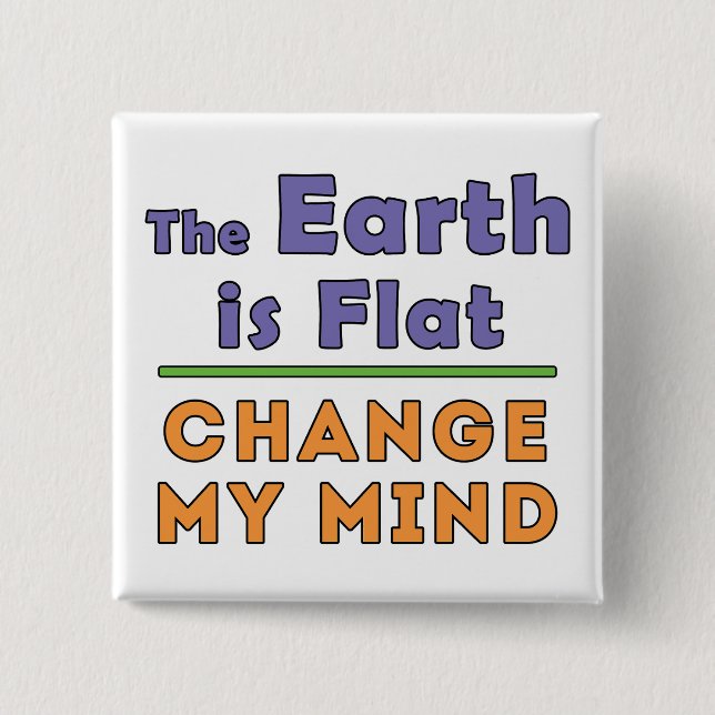 Bóton Quadrado 5.08cm Terra plana (Frente)