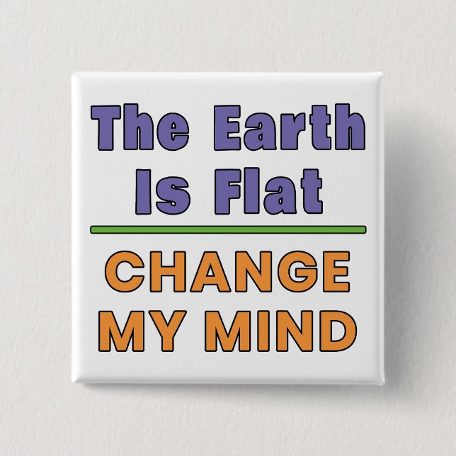 Bóton Quadrado 5.08cm Terra Plana (Frente)