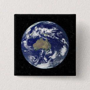 Bóton Quadrado 5.08cm Terra totalmente iluminada centrada na Austrália e