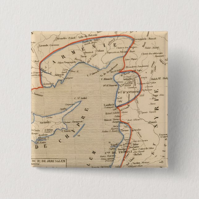 Bóton Quadrado 5.08cm Terre Sainte depuis la deuxieme croisade (Frente)