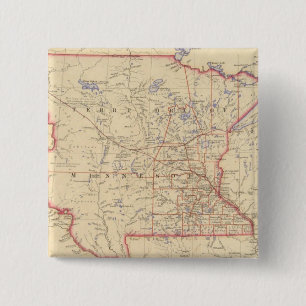 Bóton Quadrado 5.08cm Território de Minnesota