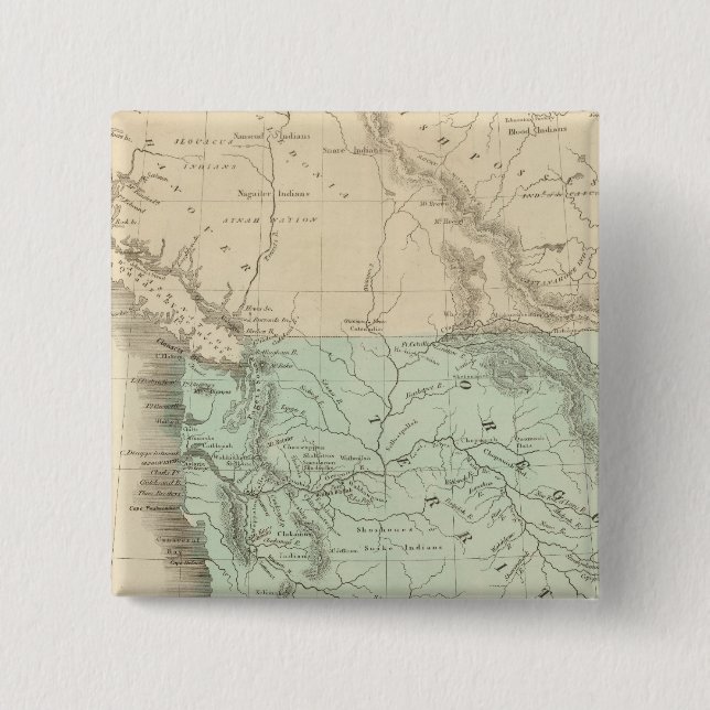 Bóton Quadrado 5.08cm Território do Oregon (Frente)