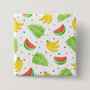 Bóton Quadrado 5.08cm Teste padrão de bolinhas da fruta tropical