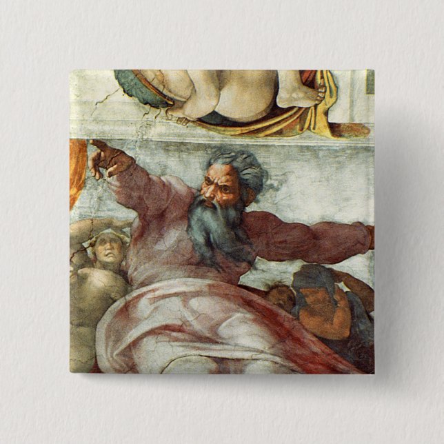 Bóton Quadrado 5.08cm Teto da capela de Sistine (Frente)