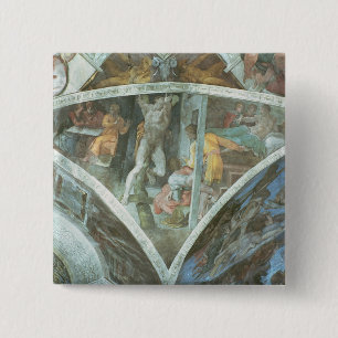 Bóton Quadrado 5.08cm Teto da capela de Sistine: Haman