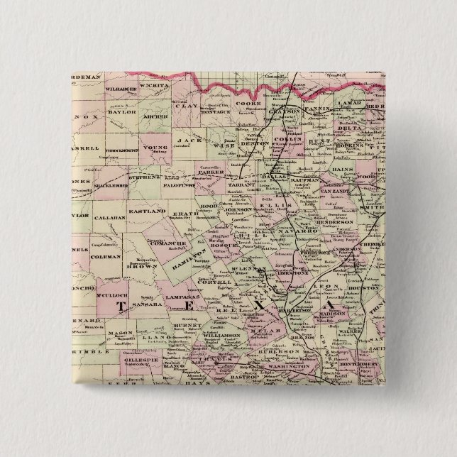 Bóton Quadrado 5.08cm Texas 12 (Frente)