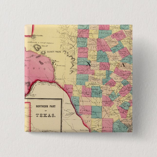 Bóton Quadrado 5.08cm Texas 2 (Frente)