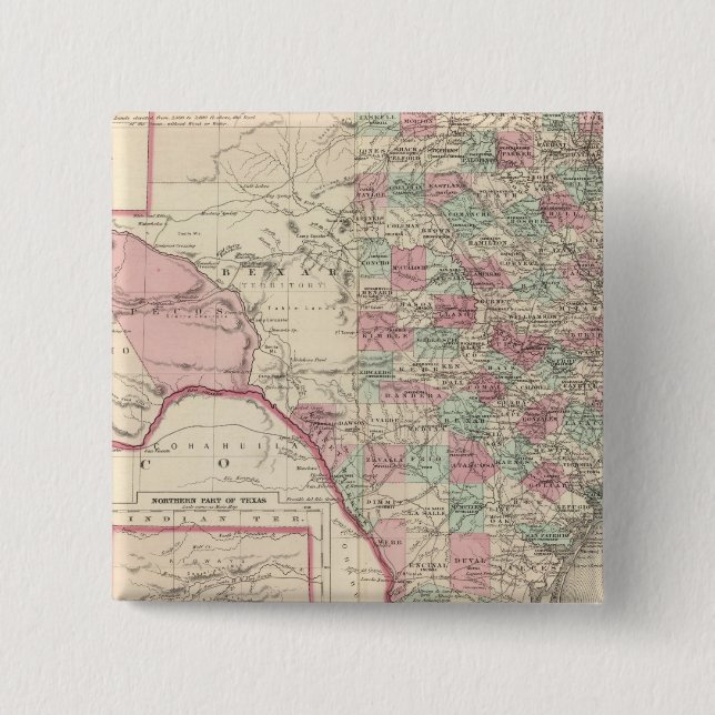 Bóton Quadrado 5.08cm Texas 5 (Frente)