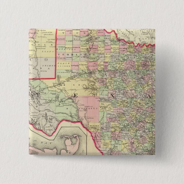 Bóton Quadrado 5.08cm Texas 7 (Frente)