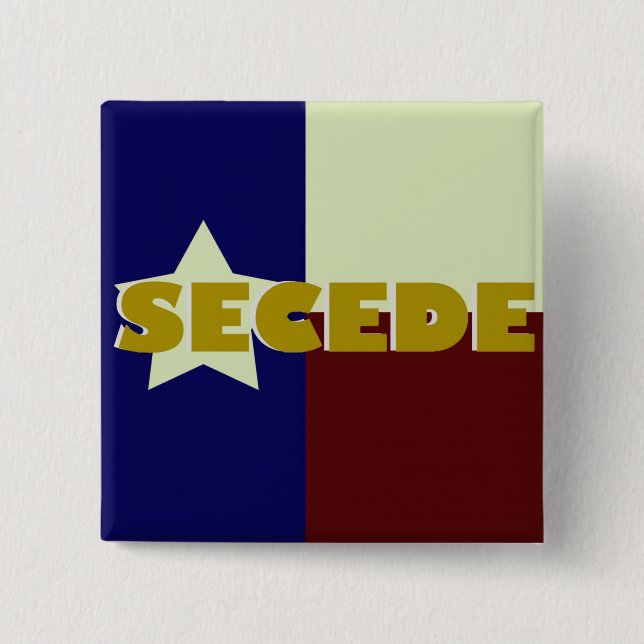 Bóton Quadrado 5.08cm Texas SECEDE o botão quadrado (Frente)