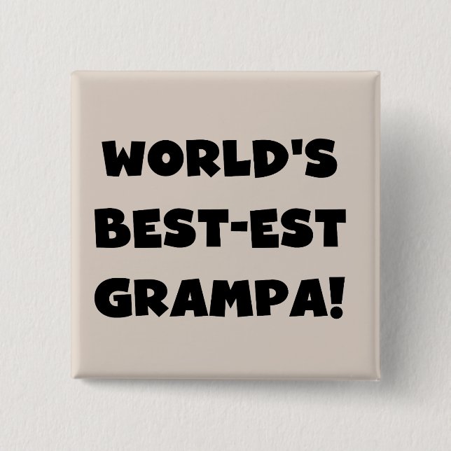 Bóton Quadrado 5.08cm Texto Negro - Camisetas de vovô mais bonitas do mu (Frente)