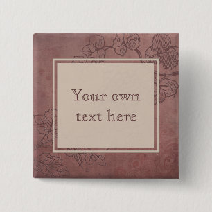 Bóton Quadrado 5.08cm Texto Personalizado Da Uva De Vinho Burgundy