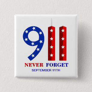 Bóton Quadrado 5.08cm Th dos 9 /11 de setembro de 11 - nunca esqueça -