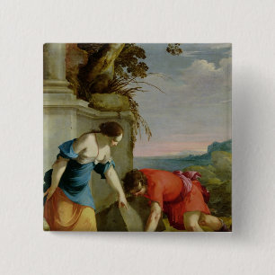 Bóton Quadrado 5.08cm Theseus que encontra a espada do seu pai, 1634