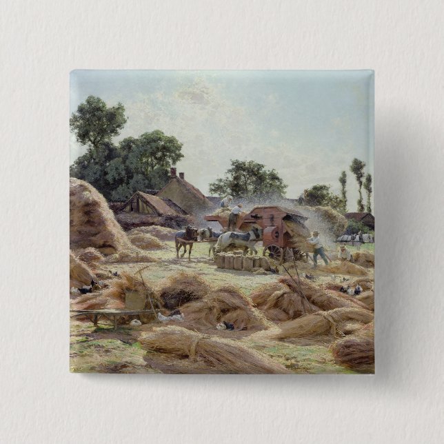 Bóton Quadrado 5.08cm Threshing - máquina 1896 (Frente)