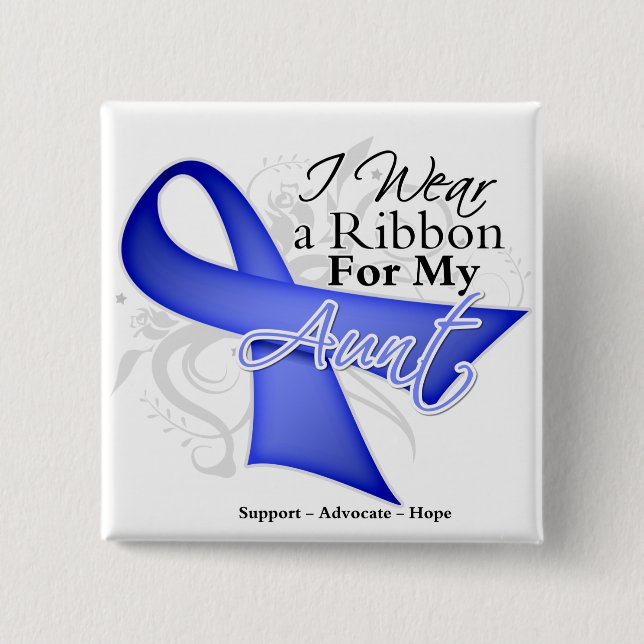 Bóton Quadrado 5.08cm Tia Periwinkle Ribbon - Cancer de estômago (Frente)