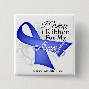 Bóton Quadrado 5.08cm Tia Periwinkle Ribbon - Cancer de estômago