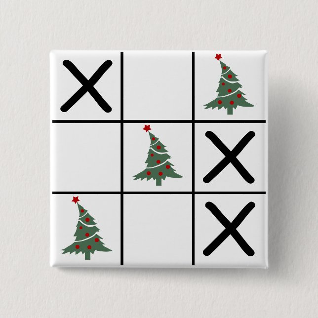 Bóton Quadrado 5.08cm Tic Tac Toe Natal (Frente)