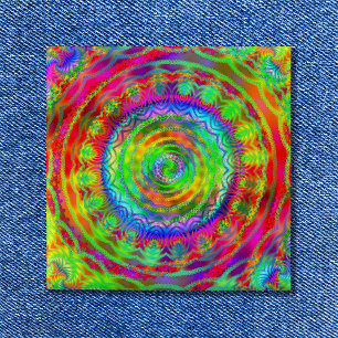 Bóton Quadrado 5.08cm Tiedye Target
