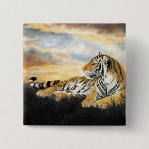 Bóton Quadrado 5.08cm Tiger Dawn