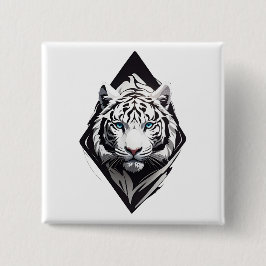Bóton Quadrado 5.08cm Tigre Branco