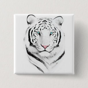 Bóton Quadrado 5.08cm Tigre branco Siberian