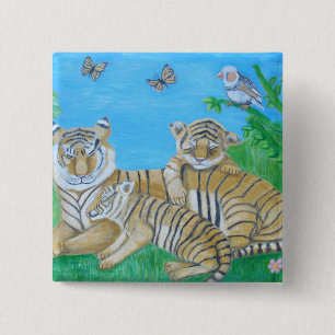 Bóton Quadrado 5.08cm tigres