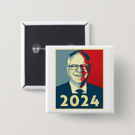 Bóton Quadrado 5.08cm Tim Walz 2024