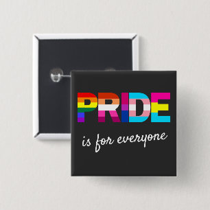 Bóton Quadrado 5.08cm Tipografia das cores do arco-íris do orgulho LGBTQ