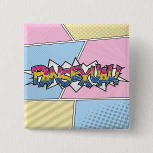 Bóton Quadrado 5.08cm Tipografia Pansexual de intervalo mínimo
