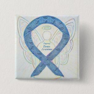 Bóton Quadrado 5.08cm Tireoide Anjo Paisley Pino da Fita