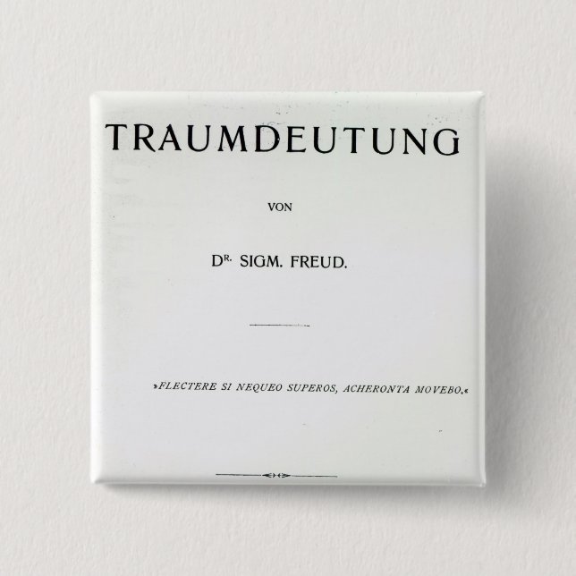 Bóton Quadrado 5.08cm Titlepage a morrer Traumdeutung por Sigmund Freud (Frente)