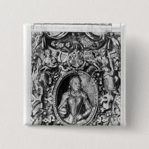 Bóton Quadrado 5.08cm Titlepage de Bíblia do Bishop, bar. em 1568