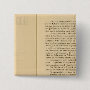 Bóton Quadrado 5.08cm Título Página do Atlas México 1874