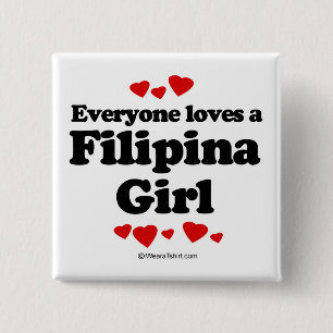 Bóton Quadrado 5.08cm Todos ama uma filipina