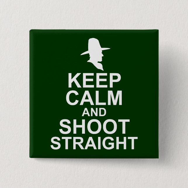 Bóton Quadrado 5.08cm Tom Mix Fique Calmo e atire no Hetero (Frente)