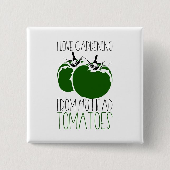 Bóton Quadrado 5.08cm Tomates de Jardim (Frente)