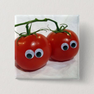 Bóton Quadrado 5.08cm Tomates parvos Eyed Googly