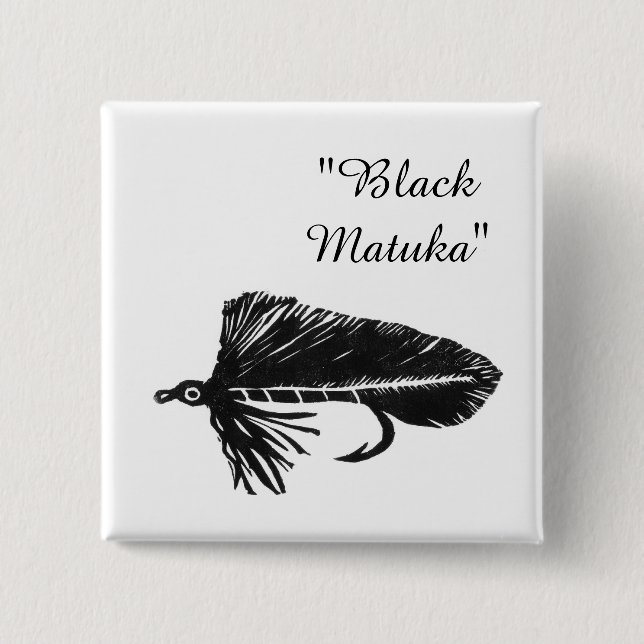 Bóton Quadrado 5.08cm Torneio preto Matuka para a pesca de moscas, a pes (Frente)