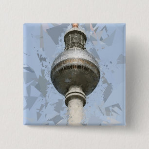 Bóton Quadrado 5.08cm Torre de TV Berlim