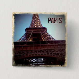 Bóton Quadrado 5.08cm Torre Eiffel