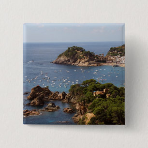 Bóton Quadrado 5.08cm TOSSA DE MAR. Cidade localizada na Costa Brava.