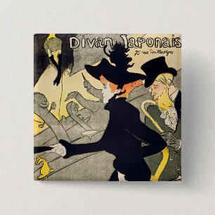 Bóton Quadrado 5.08cm Toulouse-Lautrec - Divã Japonês